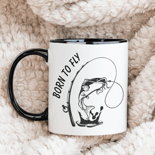 Taza Nacido Para Pescar Con Mosca (Subido por el creador)