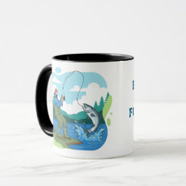 Taza Nacido Para Pescar Forzado a Trabajar Divertido Pe