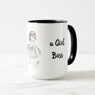 Taza Nacido para ser Chica Jefe Ringer 15oz