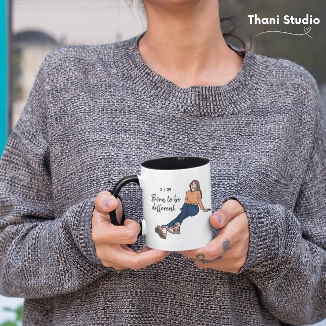 Taza Nacido para ser diferente Año Salto Chica 2/29 (Subido por el creador)