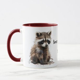 Taza Nacido para ser libre raccoon mug