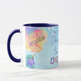 Taza NACIDO PARA SER UN Naranja Azul UNICORN Resumen Un