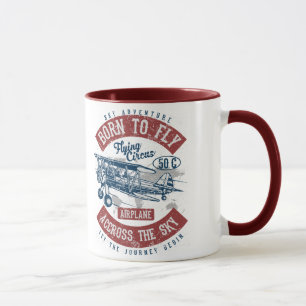 Taza Nacido Para Volar Aventura Del Cielo Por El Avión