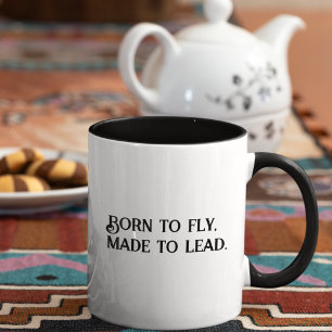 Taza NACIDO para Volar Hecho para Liderar, Inspirador,