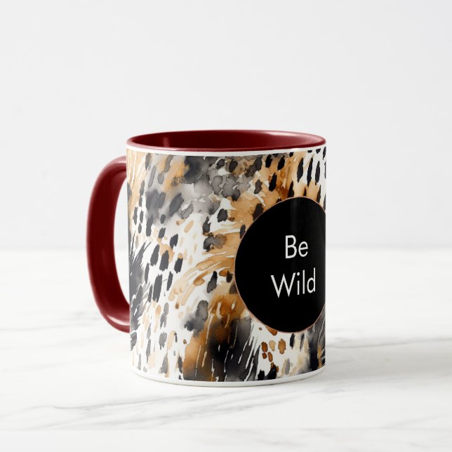 Taza Nacimiento de animales del leopardo del crema negr (Anverso izquierdo)