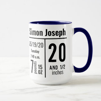 Taza Nacimiento de foto de niño bebé, estado simple mod