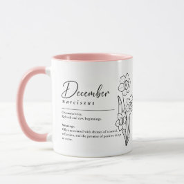 Taza Nacimiento Diciembre Mes Flor Narcissus Minimalist