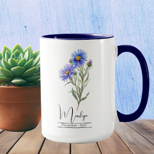 Taza Nacimiento Mes Flor Septiembre Aster Mug