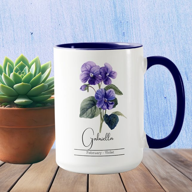 Taza Nacimiento Mes Flor Violeta Fer (Subido por el creador)