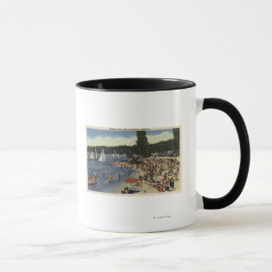 Taza Nadadores en el baño de la playa de la ensenada
