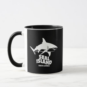 Taza Nadando Con Grandes Tiburones Blancos - Isla Seal