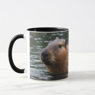 Taza Nadando de capybaras en el río, 