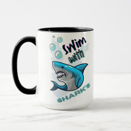 Taza nadar con tiburones