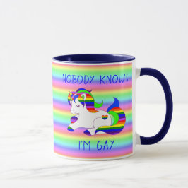 Taza Nadie sabe que soy gay arcoiris LGBT Humor Mug