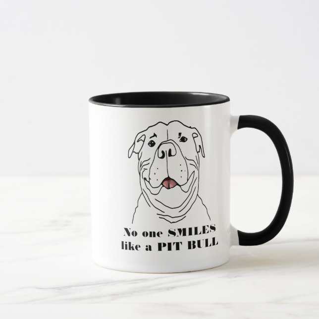 Taza Nadie sonríe como una cita graciosa de Bulldog de  (Derecha)