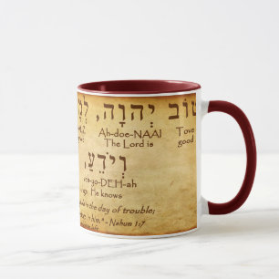 TAZA NAHUM 1:7 HEBREW MUG