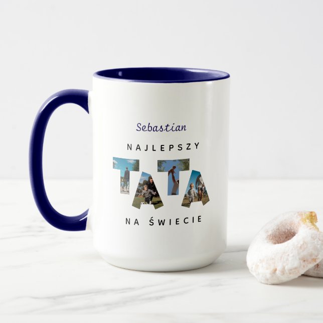 Taza NAJLEPSZY TATA NA ŚWIECIE enorme Mug (Con donut)