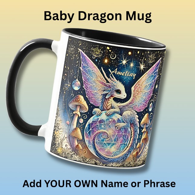 Taza Name, Pastel Baby Dragon Pink Blue on Dark (Subido por el creador)
