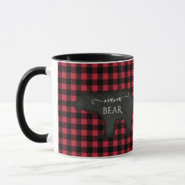 Taza Nana Bear Black y Red Rustic Buffalo Check