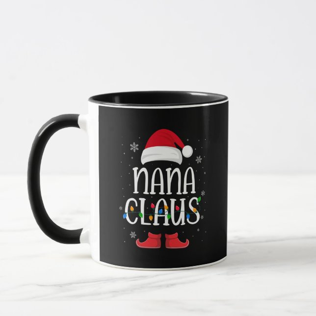Taza Nana Santa Claus Hat With Xmas Light Christmas  (Izquierda)