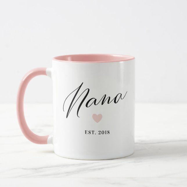 Taza Nana Script Día de la Madre establecido Mug Regalo (Izquierda)