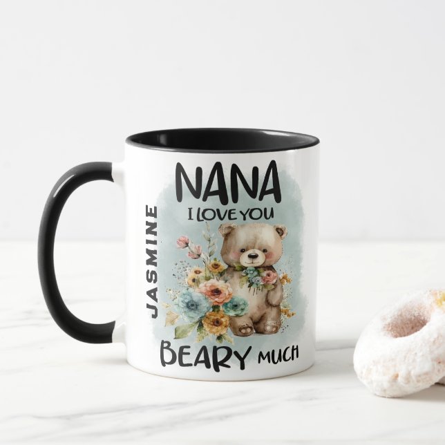 Taza Nana te amo mucho - nombre personalizado (Con donut)