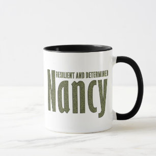 Taza "Nancy" personalizada en Camuflaje Verde del Ejérc