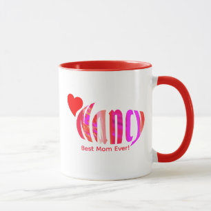 Taza "Nancy" personalizada en rosa rojo, Naranja y oído