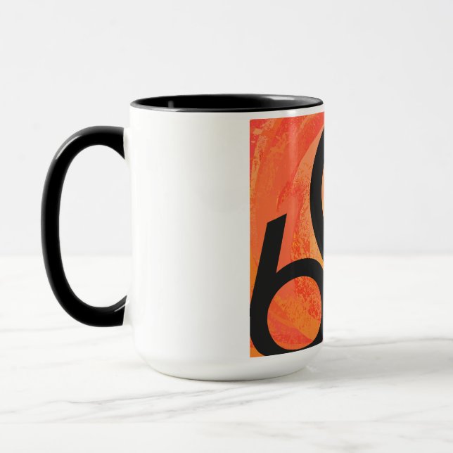 Taza Naranja 60 Década Cumpleaños (Izquierda)