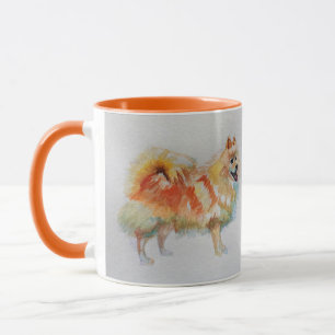 Taza Naranja alemán Spitz Pomerania Watercolor Mug