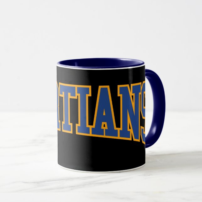 Taza Naranja azul Retro College Martians Varsity Sport (Anverso derecho)