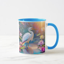 Taza Naranja Billing White Heron Fantasy Bird