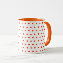 Taza Naranja blanco Puntos de Polka Limpiar Simple Míni