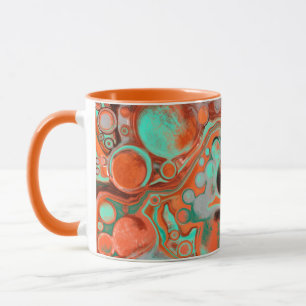 Taza Naranja Brown Resumen Arte Moderno Café Mug