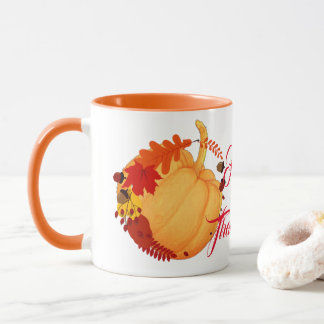 Taza Naranja Calabaza Caída Foliage Masas Diversión de