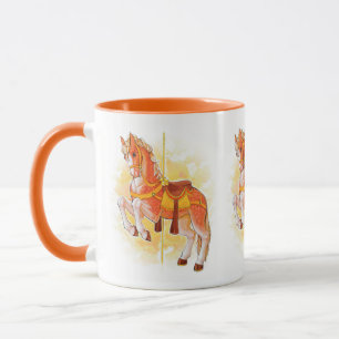 Taza Naranja Carousel Horse Mug