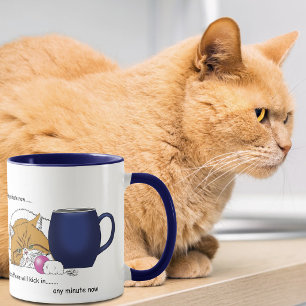 Taza Naranja Cat Coffee Mug Blue