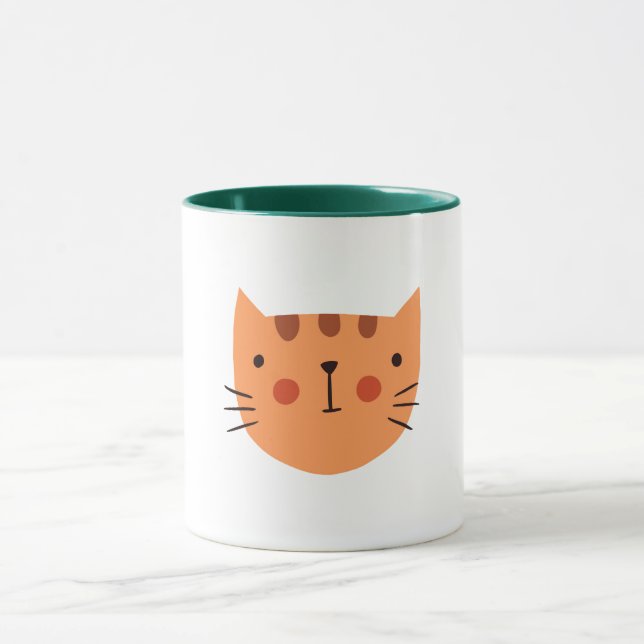 Taza Naranja Cat Cute Funny (Centro)