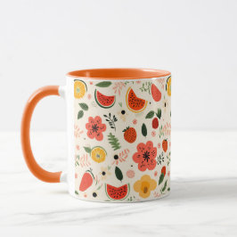 Taza Naranja de cítricos Frutos Patrón de alimentos sin