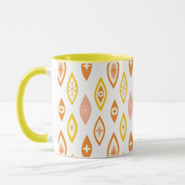 Taza Naranja de formas atómicas modernas de mediados de (Izquierda)