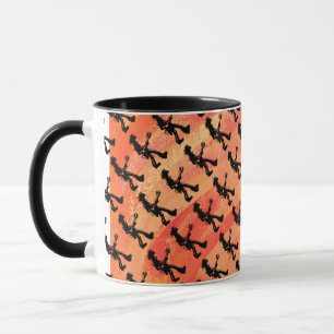 Taza Naranja de Guitarra Noche Boogie de Nueva York