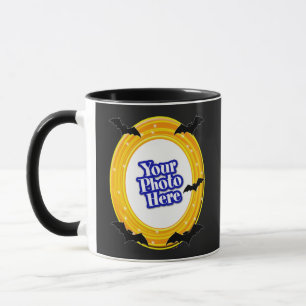 Taza Naranja De Halloween Swirl Amarillo Con Tus Fotos