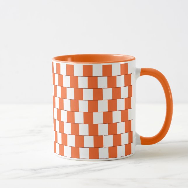 Taza Naranja de líneas confusas (Derecha)