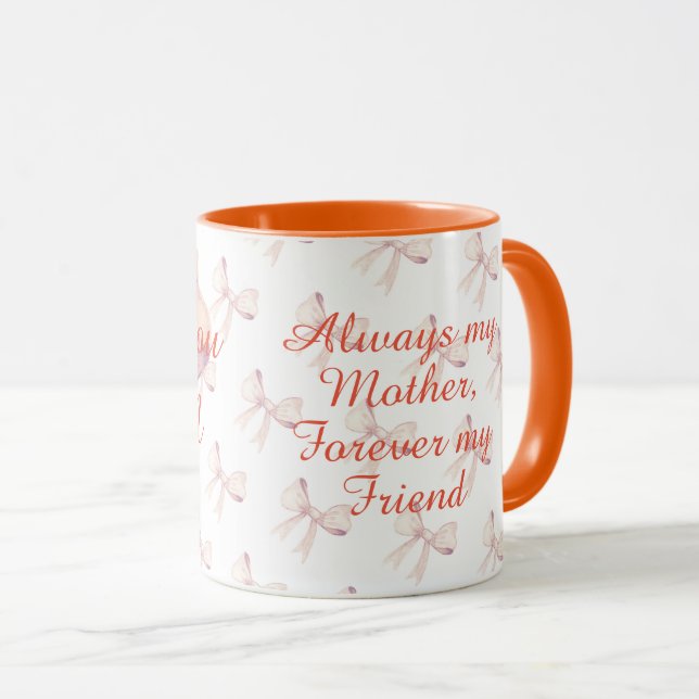 Taza Naranja de Moda moderna Purple Love You Mom Día de (Anverso derecho)
