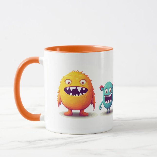 Taza Naranja De Monstruos De Cute (Izquierda)