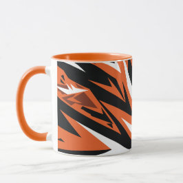 Taza Naranja de resumen dinámico y patrón geométrico ne
