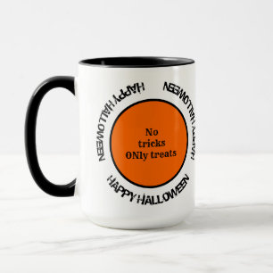 Taza Naranja de tipografía moderna Black Happy Hallowee