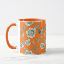 Taza Naranja Floral Mug