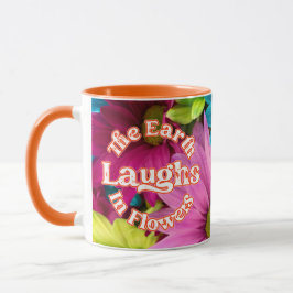 Taza Naranja Floral Mug, famosa canción de citas