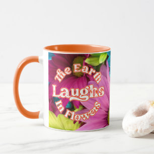 Taza Naranja Floral Mug, famosa canción de citas